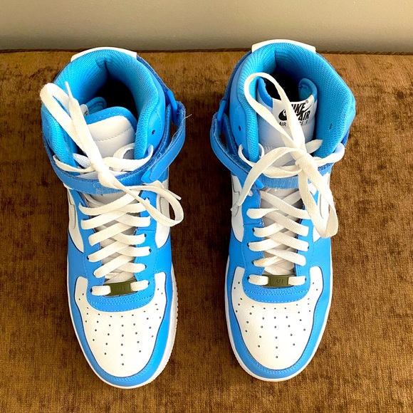 Blue and White Air Force Ones Shoes